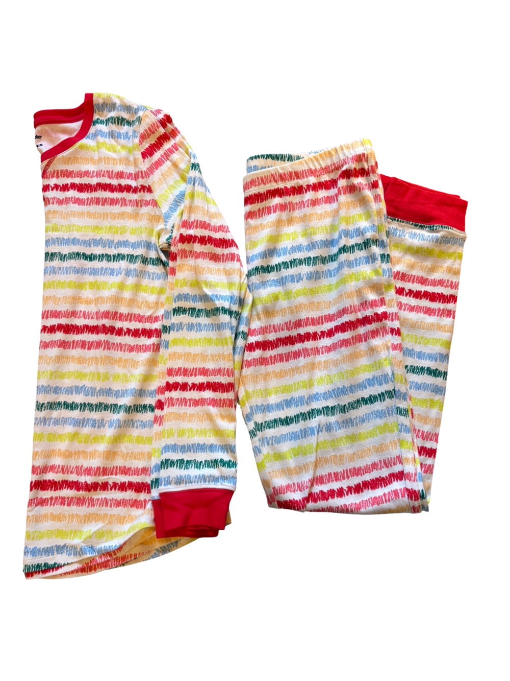 Crayola X Kohls Cotton Rainbow Scribble Stripe Pajama Set Womens Medium